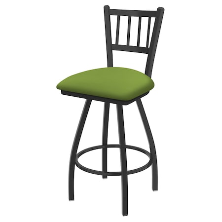 Holland Bar Stool Co 36" Swivel Bar Stool, Pewter Finish, Canter Kiwi Green Seat 81036PW009